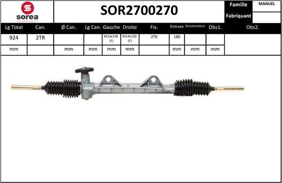 EAI SOR2700270 - Crémaillière de direction droxauto.com