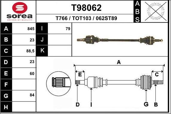 EAI T98062 - Arbre de transmission droxauto.com
