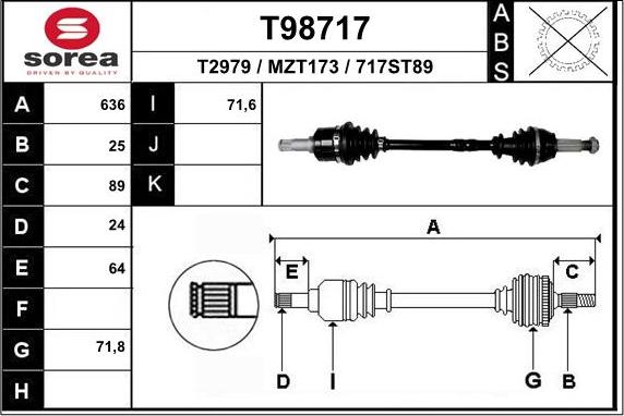 EAI T98717 - Arbre de transmission droxauto.com