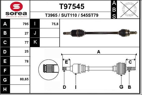 EAI T97545 - Arbre de transmission droxauto.com