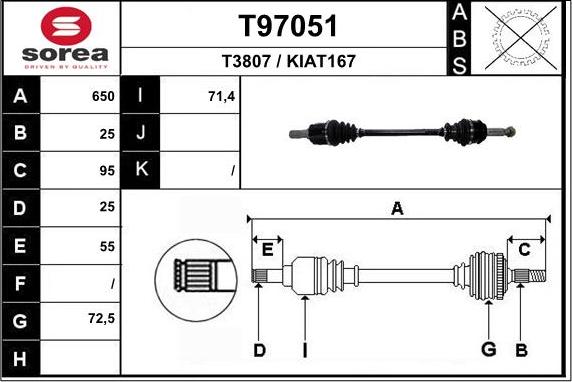 EAI T97051 - Arbre de transmission droxauto.com