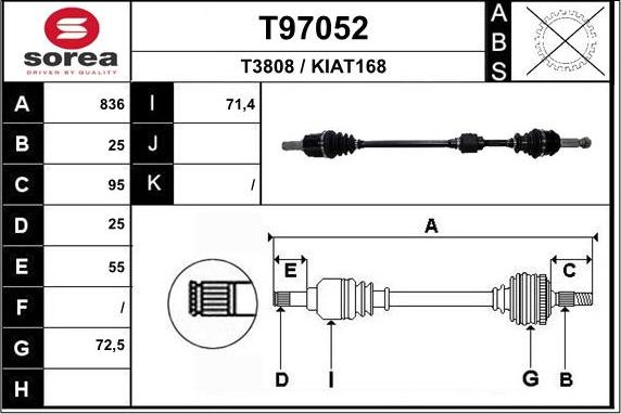 EAI T97052 - Arbre de transmission droxauto.com