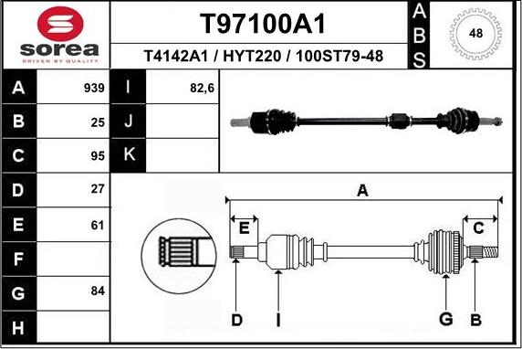 EAI T97100A1 - Arbre de transmission droxauto.com