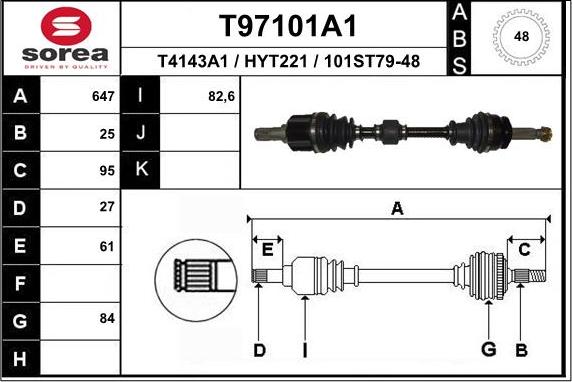 EAI T97101A1 - Arbre de transmission droxauto.com