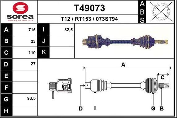 EAI T49073 - Arbre de transmission droxauto.com