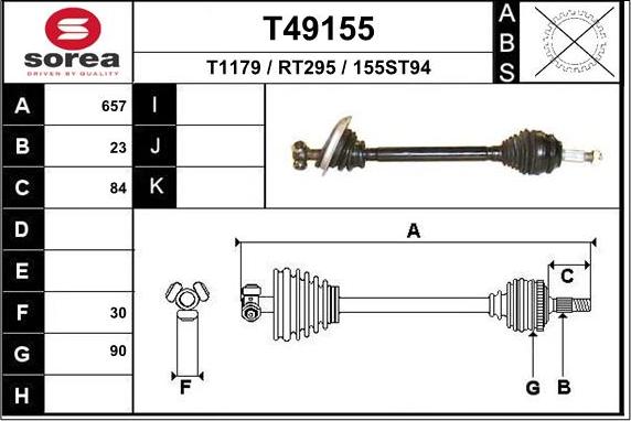 EAI T49155 - Arbre de transmission droxauto.com