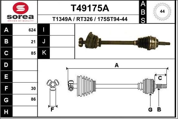 EAI T49175A - Arbre de transmission droxauto.com
