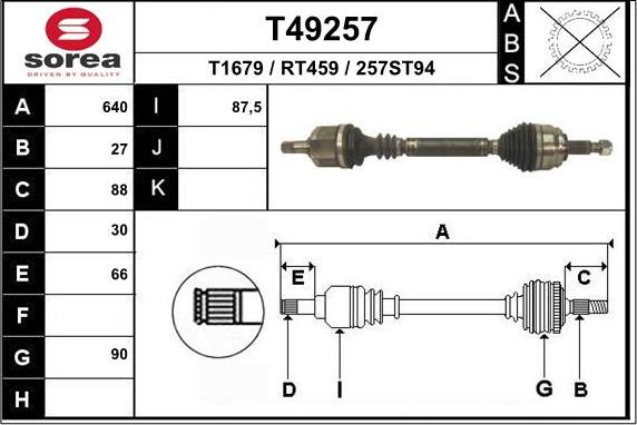 EAI T49257 - Arbre de transmission droxauto.com