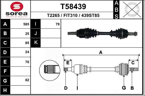 EAI T58439 - Arbre de transmission droxauto.com