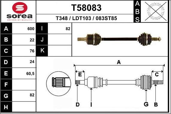 EAI T58083 - Arbre de transmission droxauto.com