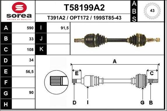 EAI T58199A2 - Arbre de transmission droxauto.com