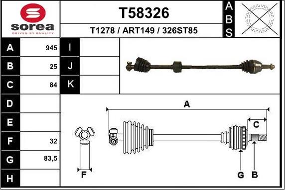 EAI T58326 - Arbre de transmission droxauto.com