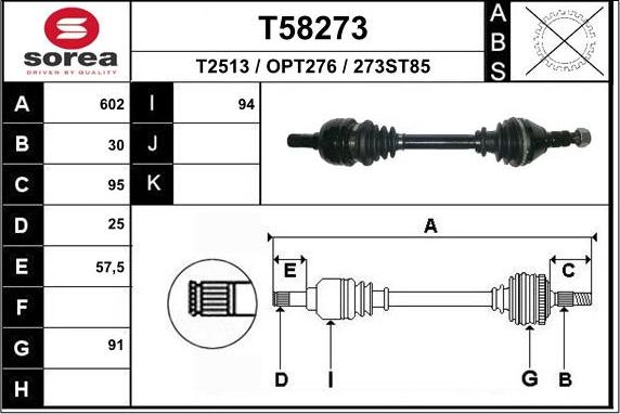 EAI T58273 - Arbre de transmission droxauto.com