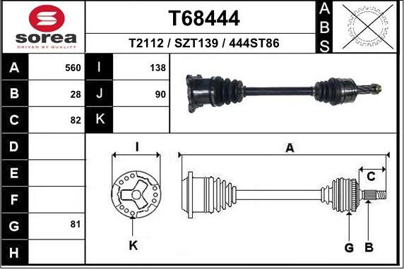 EAI T68444 - Arbre de transmission droxauto.com