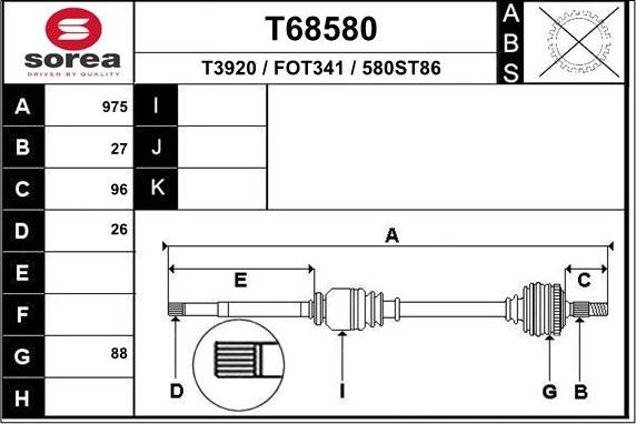 EAI T68580 - Arbre de transmission droxauto.com