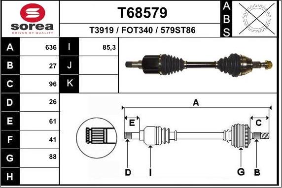 EAI T68579 - Arbre de transmission droxauto.com