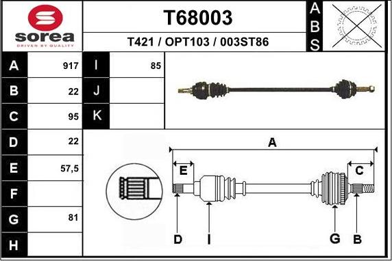 EAI T68003 - Arbre de transmission droxauto.com