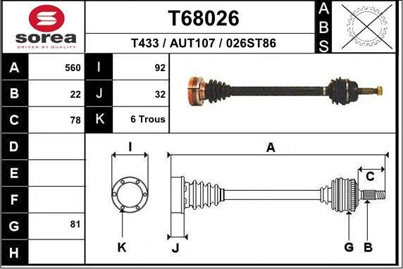 EAI T68026 - Arbre de transmission droxauto.com