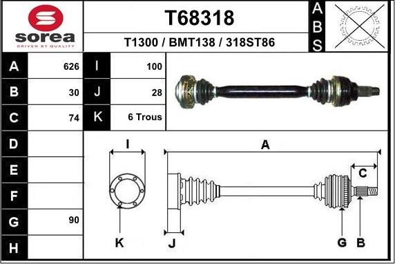 EAI T68318 - Arbre de transmission droxauto.com