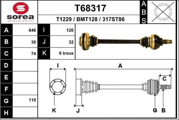 EAI T68317 - Arbre de transmission droxauto.com