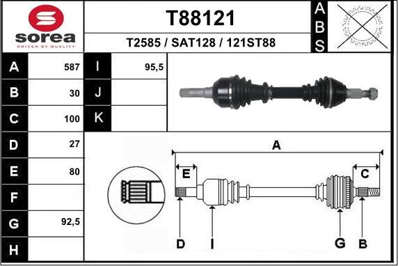 EAI T88121 - Arbre de transmission droxauto.com