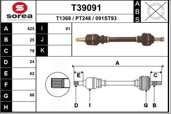 EAI T39091 - Arbre de transmission droxauto.com