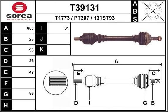 EAI T39131 - Arbre de transmission droxauto.com