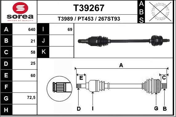 EAI T39267 - Arbre de transmission droxauto.com