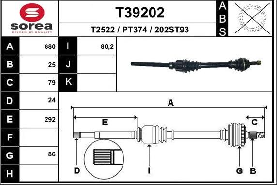 EAI T39202 - Arbre de transmission droxauto.com