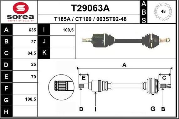 EAI T29063A - Arbre de transmission droxauto.com