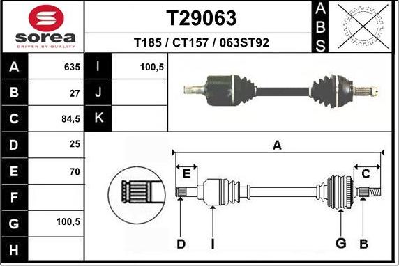 EAI T29063 - Arbre de transmission droxauto.com