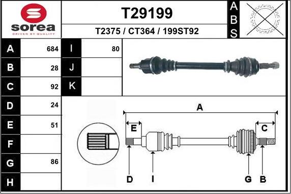 EAI T29199 - Arbre de transmission droxauto.com