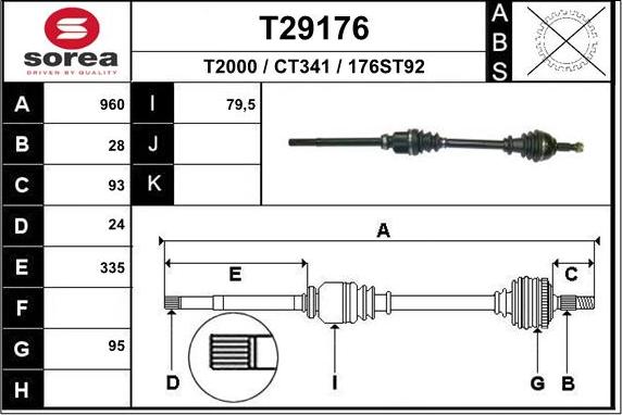 EAI T29176 - Arbre de transmission droxauto.com