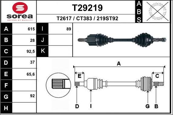 EAI T29219 - Arbre de transmission droxauto.com