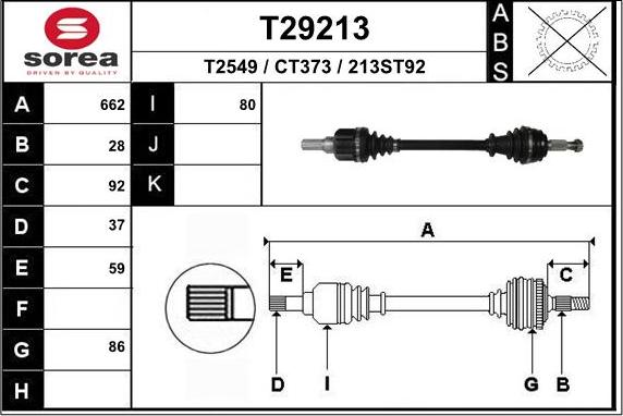 EAI T29213 - Arbre de transmission droxauto.com