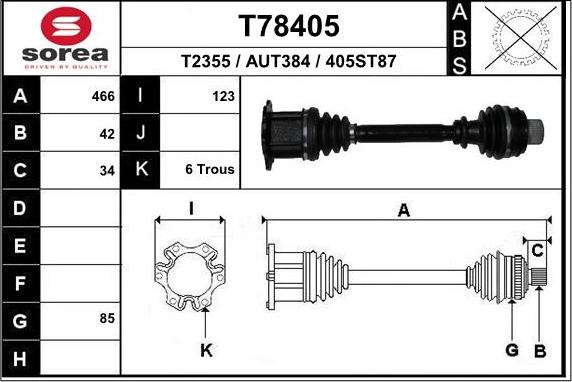 EAI T78405 - Arbre de transmission droxauto.com