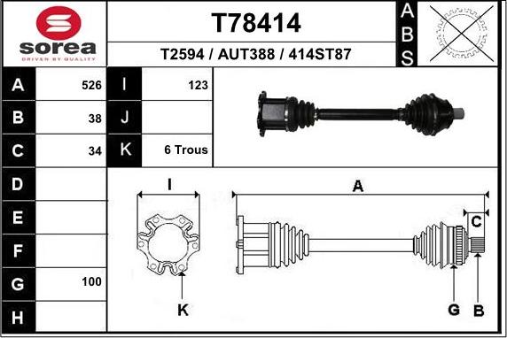 EAI T78414 - Arbre de transmission droxauto.com