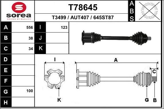 EAI T78645 - Arbre de transmission droxauto.com