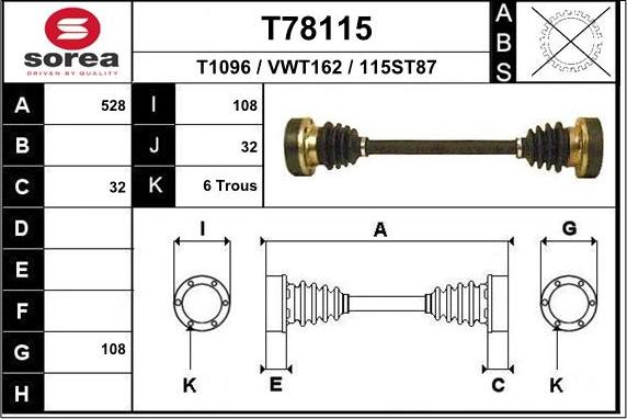 EAI T78115 - Arbre de transmission droxauto.com