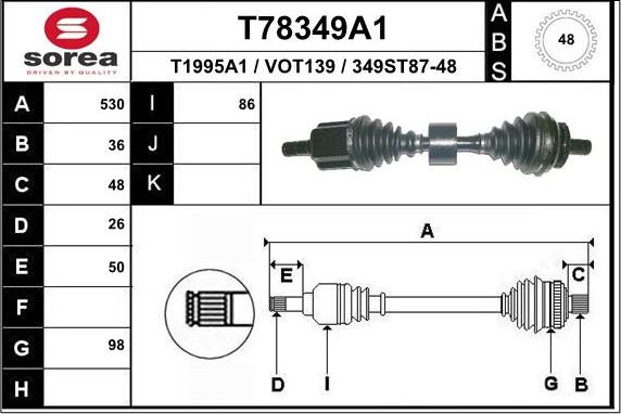 EAI T78349A1 - Arbre de transmission droxauto.com