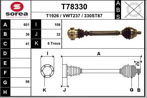 EAI T78330 - Arbre de transmission droxauto.com