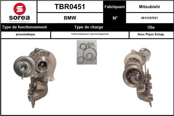 EAI TBR0451 - Turbocompresseur, suralimentation droxauto.com
