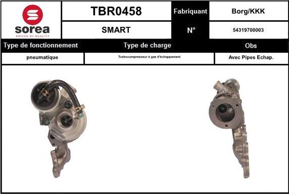 EAI TBR0458 - Turbocompresseur, suralimentation droxauto.com