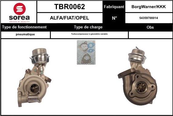 EAI TBR0062 - Turbocompresseur, suralimentation droxauto.com