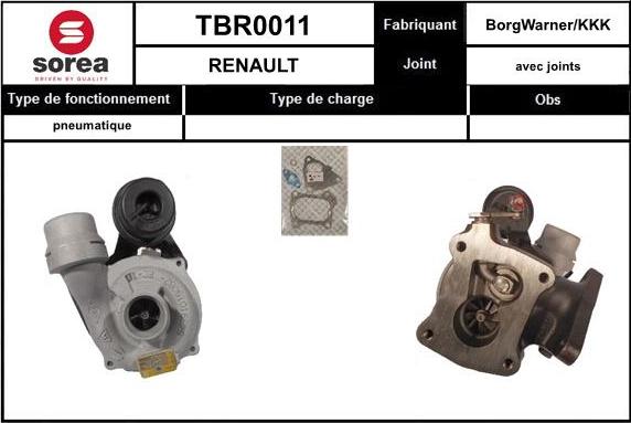 EAI TBR0011 - Turbocompresseur, suralimentation droxauto.com