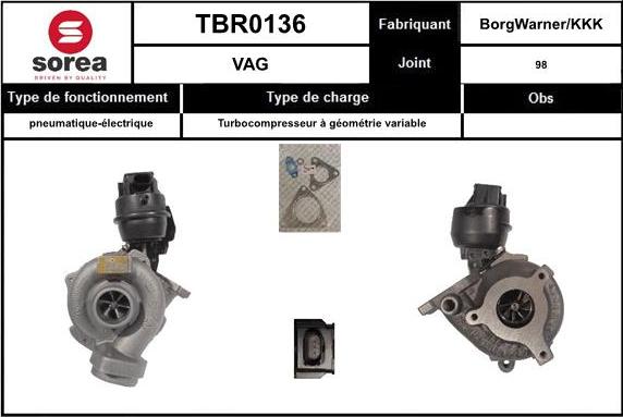 EAI TBR0136 - Turbocompresseur, suralimentation droxauto.com