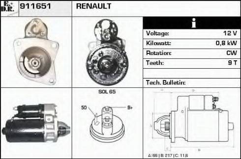 EDR 911651 - Démarreur droxauto.com