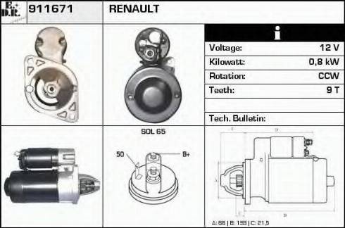 EDR 911671 - Démarreur droxauto.com