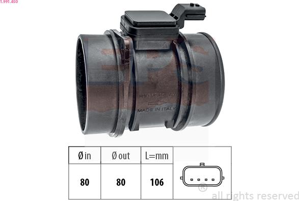 EPS 1.991.450 - Débitmètre de masse d'air droxauto.com