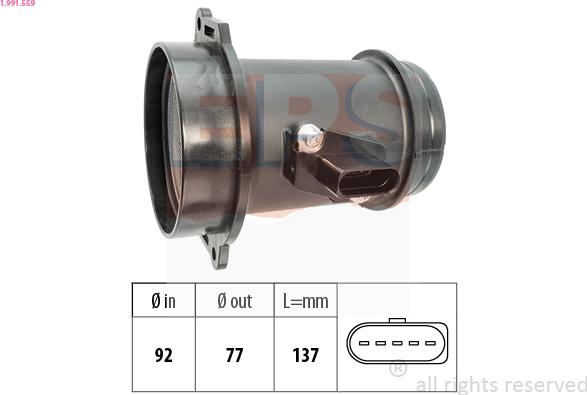 EPS 1.991.559 - Débitmètre de masse d'air droxauto.com